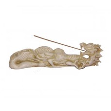 Resin Bone Color Dragon Incense Holder 29 cm