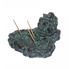 Laughed Buddha Resin Incense Holder 10 cm