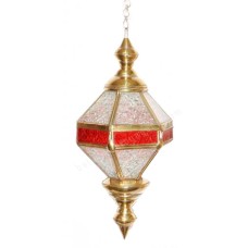 Hanging Lamp Clear Red Glass 35 cm