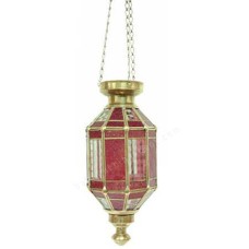 Hanging Lamp Clear Red Glass 40 cm