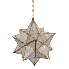 Hanging Lamp Clear Glass Star Shape 40 cm