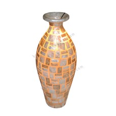 Vase Shape Floor Lamp White Gold Capiz Shell 60 cm
