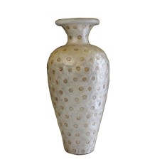 Capiz Shell Vase Shape Floor Lamp White Gold 60 cm