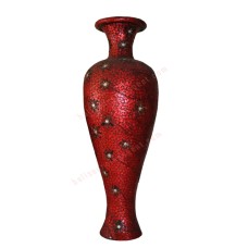 Vase Shape Floor Lamp Red Capiz Shell Flower 150 cm