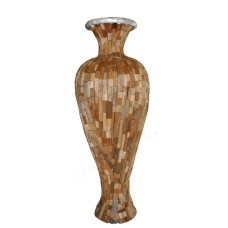 Floor Lamp Natural Brown Mosaic Wood 150 cm