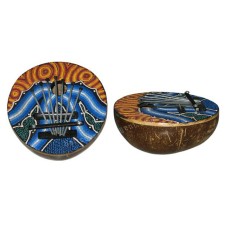 Coconut Shell Carimba Percussion Painted Motif 15 cm
