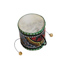 Single Mini Hand Drum Aborigine Painted 10 cm