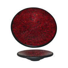 Plate Mosaic Glass Maroon 40 cm