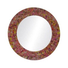 Mosaic Round Mirror Rainbow Purple Yellow 50 cm