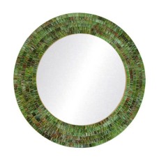 Mosaic Round Mirror Rainbow Green Brown 60 cm