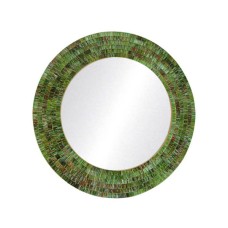 Mosaic Round Mirror Rainbow Green Brown 50 cm