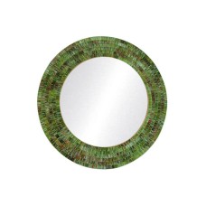 Mosaic Round Mirror Rainbow Green Brown 40 cm
