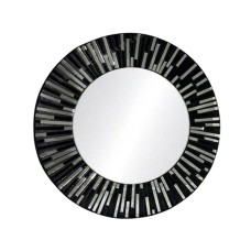 Mosaic Round Mirror Black Clear 50 cm
