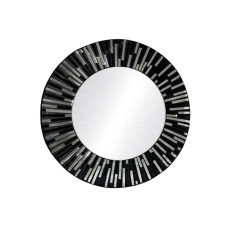 Mosaic Round Mirror Black Clear 40 cm