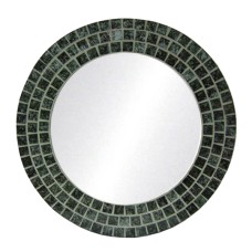 Mosaic Round Mirror Black Grey 60 cm