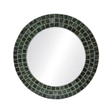 Mosaic Round Mirror Black Grey 50 cm