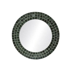 Mosaic Round Mirror Black Grey 40 cm
