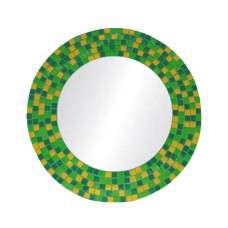Mosaic Round Mirror Green Yellow 50 cm