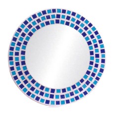 Mosaic Round Mirror Blue Turquoise 60 cm