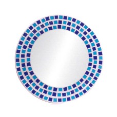 Mosaic Round Mirror Blue Turquoise 50 cm