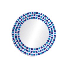 Mosaic Round Mirror Blue Turquoise 40 cm