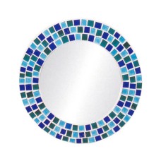 Mosaic Round Mirror Blue Turquoise Green 50 cm