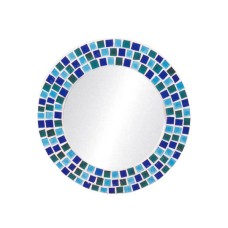 Mosaic Round Mirror Blue Turquoise Green 40 cm