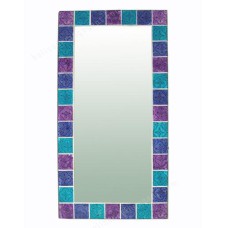 Mosaic Mirror Rectangular Purple Blue 50 cm