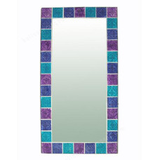 Mosaic Mirror Rectangle Purple Blue 50 cm