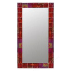 Mosaic Mirror Rectangular Red Purple 50 cm