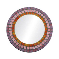 Mosaic Round Mirror Purple Orange 50 cm