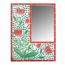 Mosaic Mirror Rectangle Green Tulip 40 cm