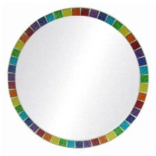 Mosaic Multicolor Round Mirror 60 cm