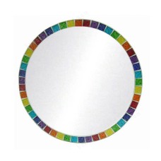 Mosaic Multicolor Round Mirror 50 cm