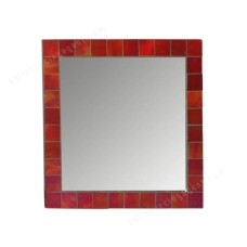 Mosaic Mirror Square Red 35 cm
