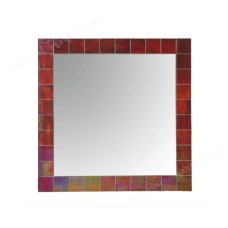 Mosaic Mirror Square Red 50 cm