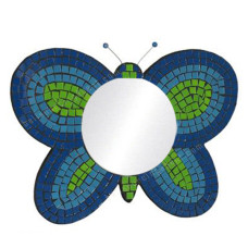 Mosaic Mirror Butterfly Blue Green 35 cm