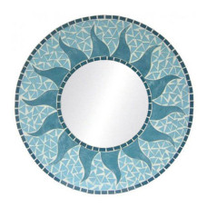 Mosaic Mirror Sun Flower Light Blue 50 cm