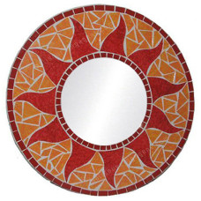 Mosaic Mirror Sun Flower Orange Red 60 cm