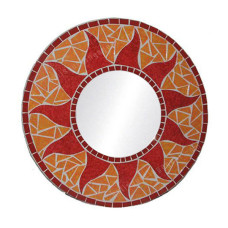 Mosaic Mirror Sun Flower Orange Red 50 cm