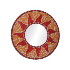 Mosaic Mirror Sun Flower Orange Red 30 cm