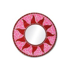 Mosaic Round Mirror Sun Flower Red 20 cm