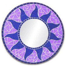 Mosaic Mirror Sun Flower Light Purple 60 cm