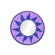 Mosaic Round Mirror Sun Flower Light Purple 20 cm
