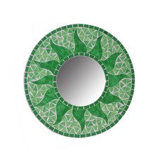 Mosaic Round Mirror Sun Flower Green 30 cm