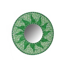Mosaic Round Mirror Sun Flower Green 20 cm