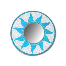 Mosaic Mirror Sun Flower Turquoise 20 cm