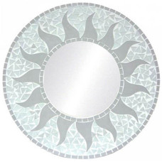 Mosaic Mirror Sun Flower Light Grey 60 cm