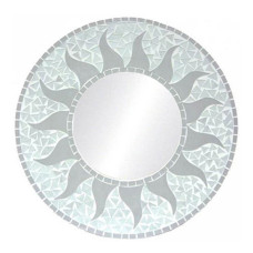 Mosaic Mirror Sun Flower Light Grey 50 cm