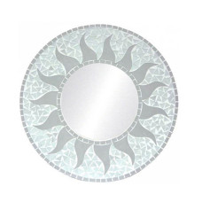 Mosaic Mirror Sun Flower Light Grey 40 cm